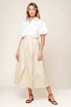 LAYTON CREAM WOVEN MIDI SKIRT