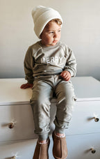 Merry Graphic Organic Cotton 2pc Jogger Set - 95% Cotton