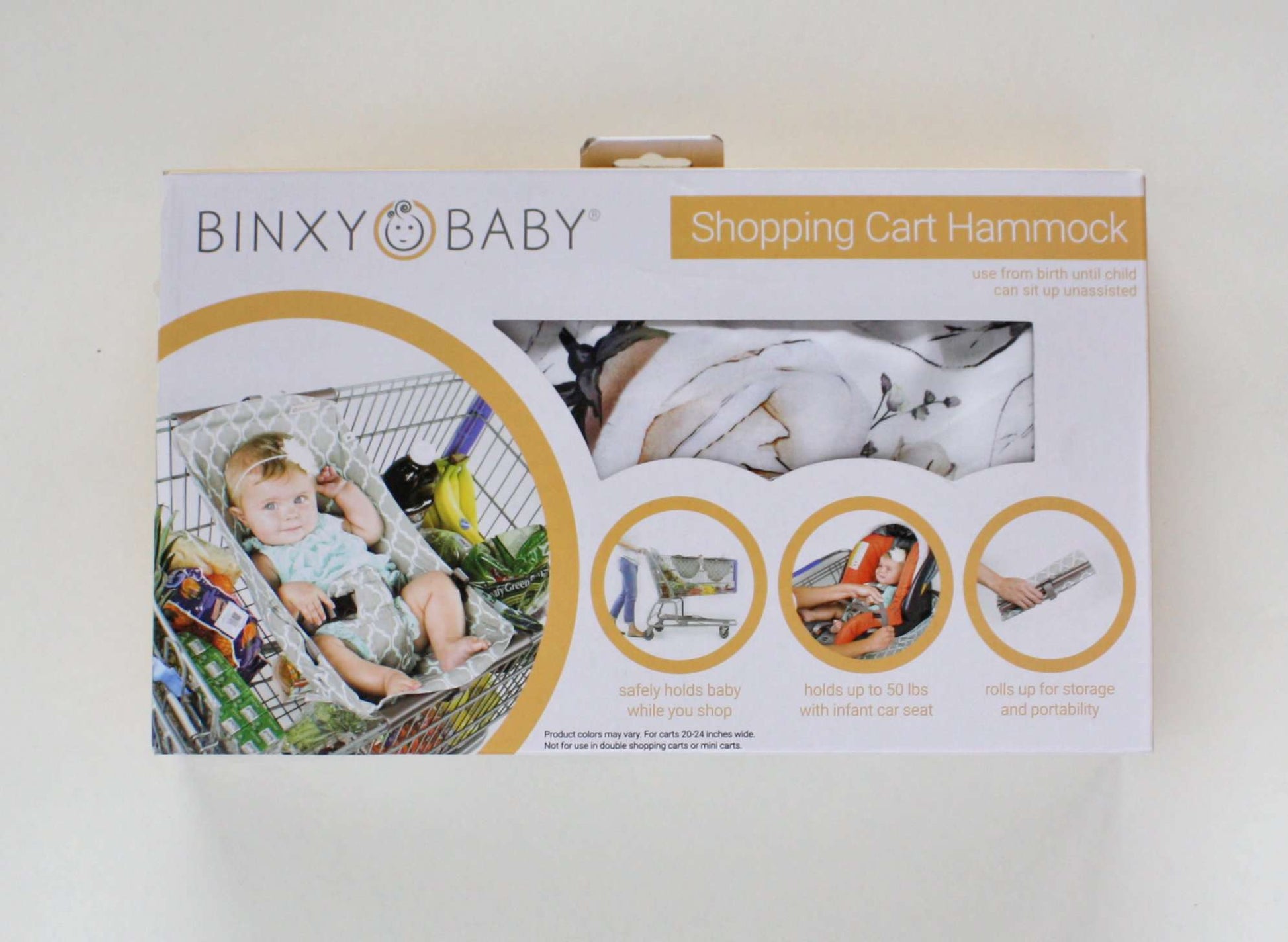 Baby Shopping Cart Hammock | Coming Up Roses Beautiful Floral Print - 97% cotton