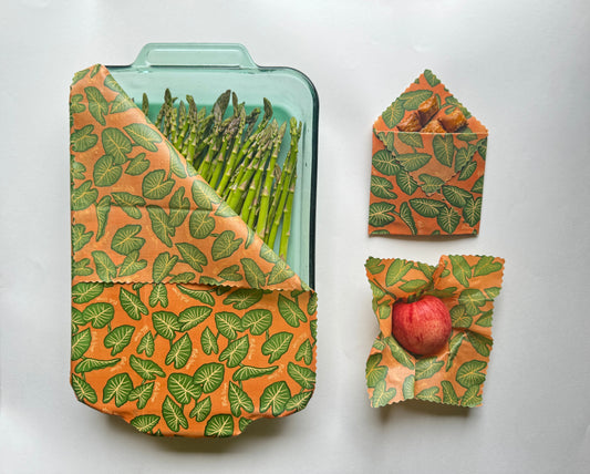 Beeswax Food Wrap - Kalo Print - The Peony Haus
