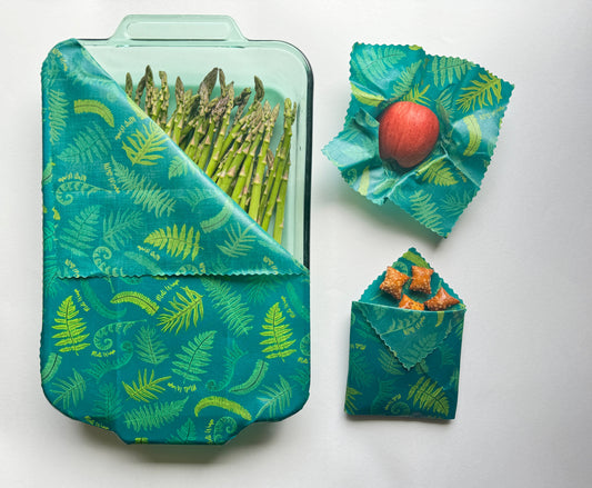 Beeswax Wrap Bulk Roll - Fern Print - The Peony Haus