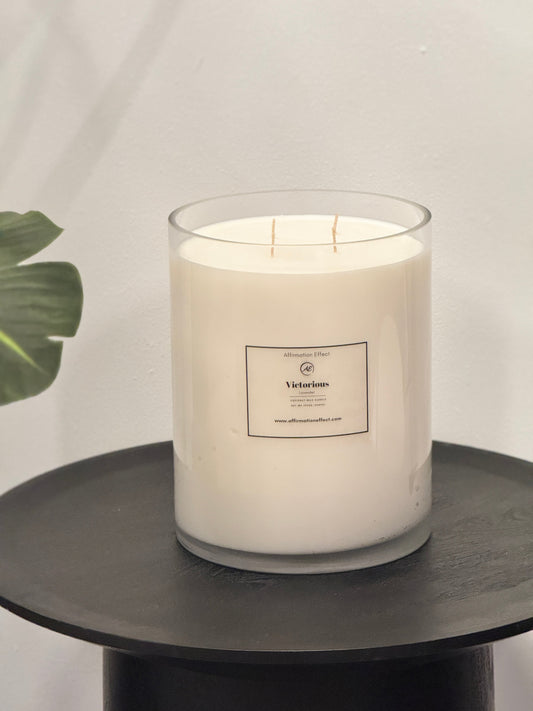 Lavender "Victorious" Affirmation Candle - 190 oz (MADE TO ORDER)