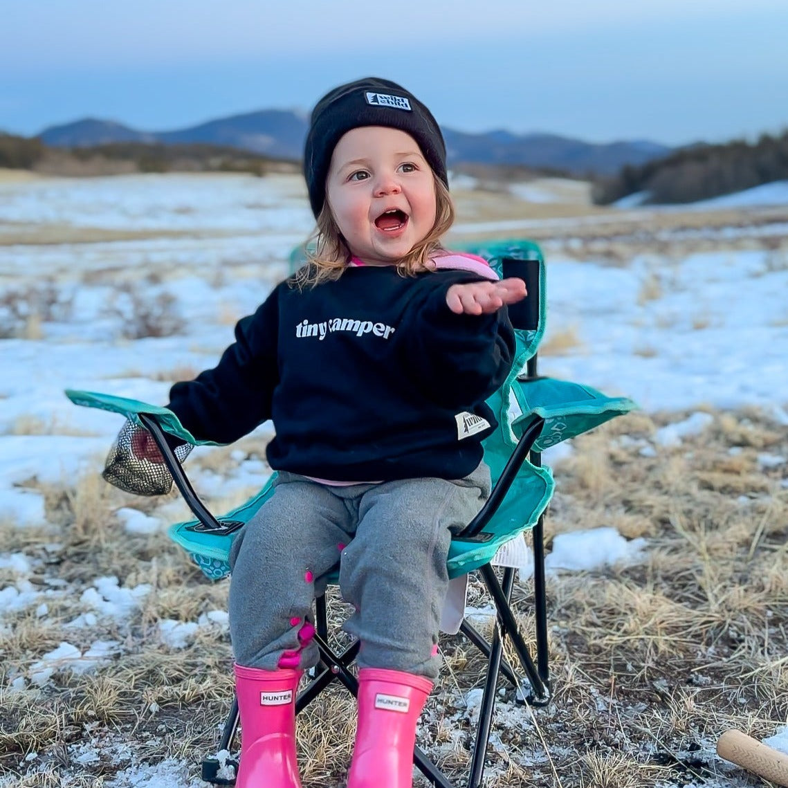 Kid's Organic Pullover in Black, Choose your adventure - 95% Cotton