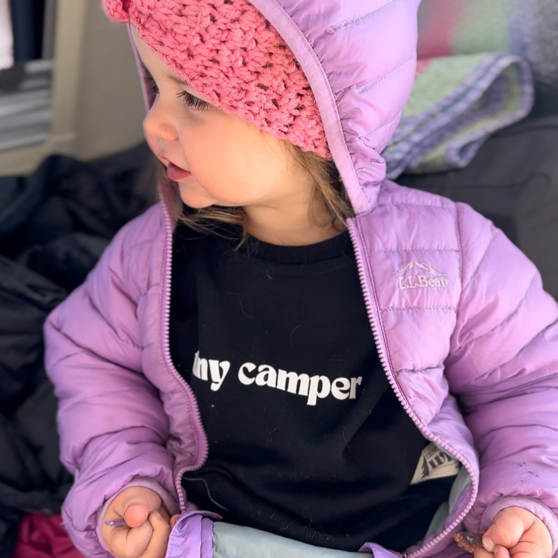 Kid's Organic Pullover in Black, Choose your adventure - 95% Cotton