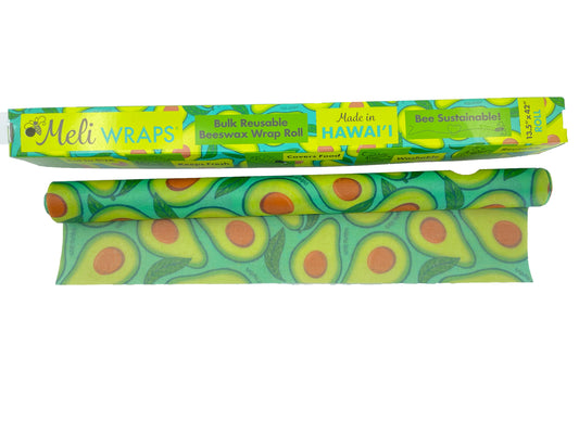 Beeswax Wrap Bulk Roll - Avocado Print - The Peony Haus