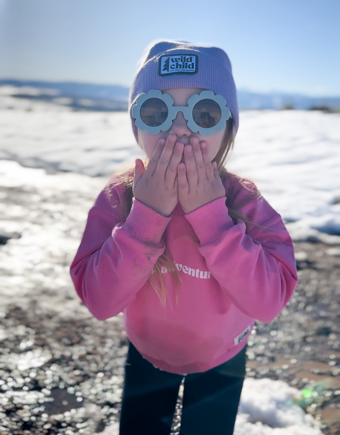 Kid's Organic Pullover in Pink, choose your adventure - 95% Cotton