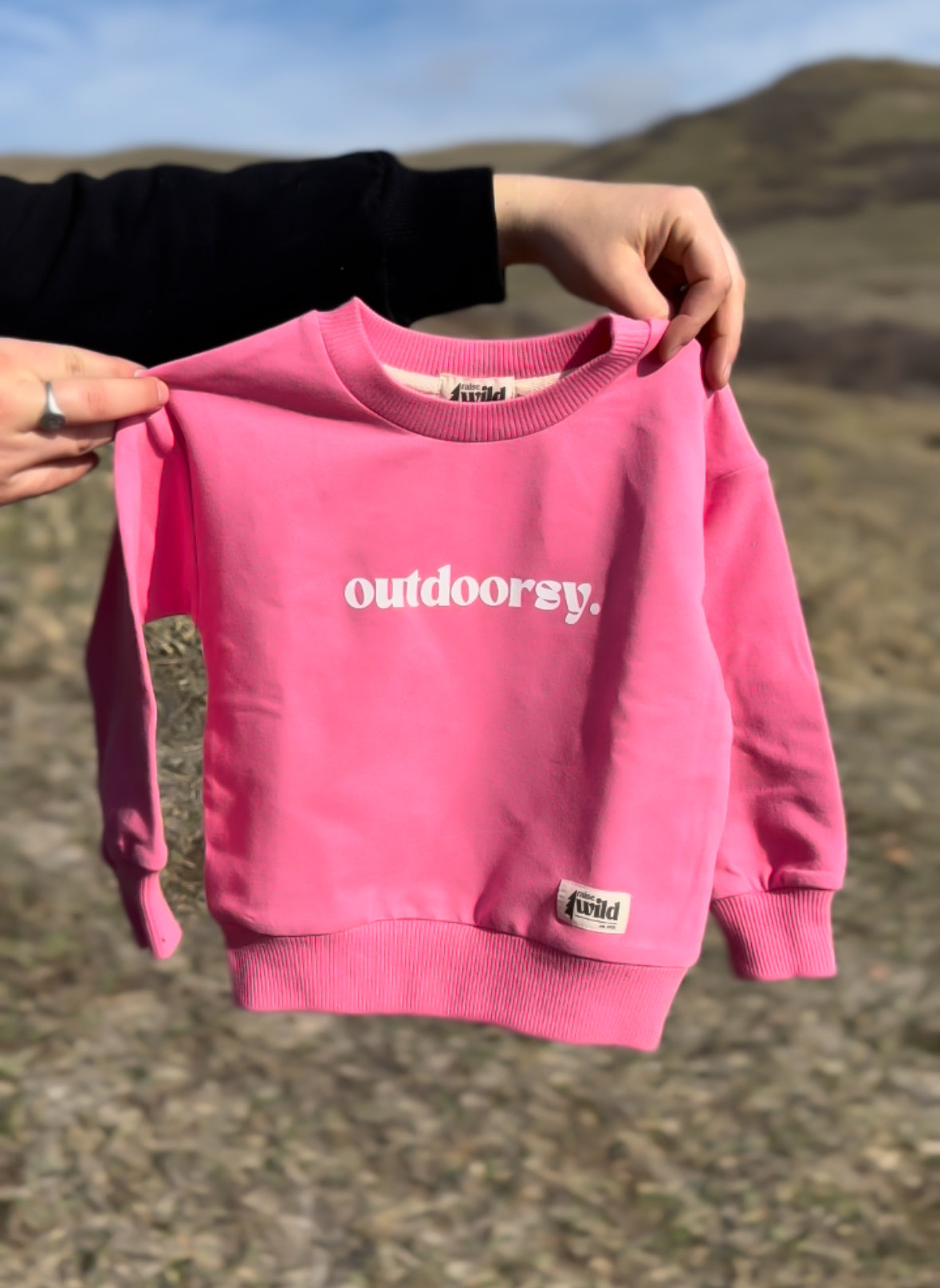 Kid's Organic Pullover in Pink, choose your adventure - 95% Cotton
