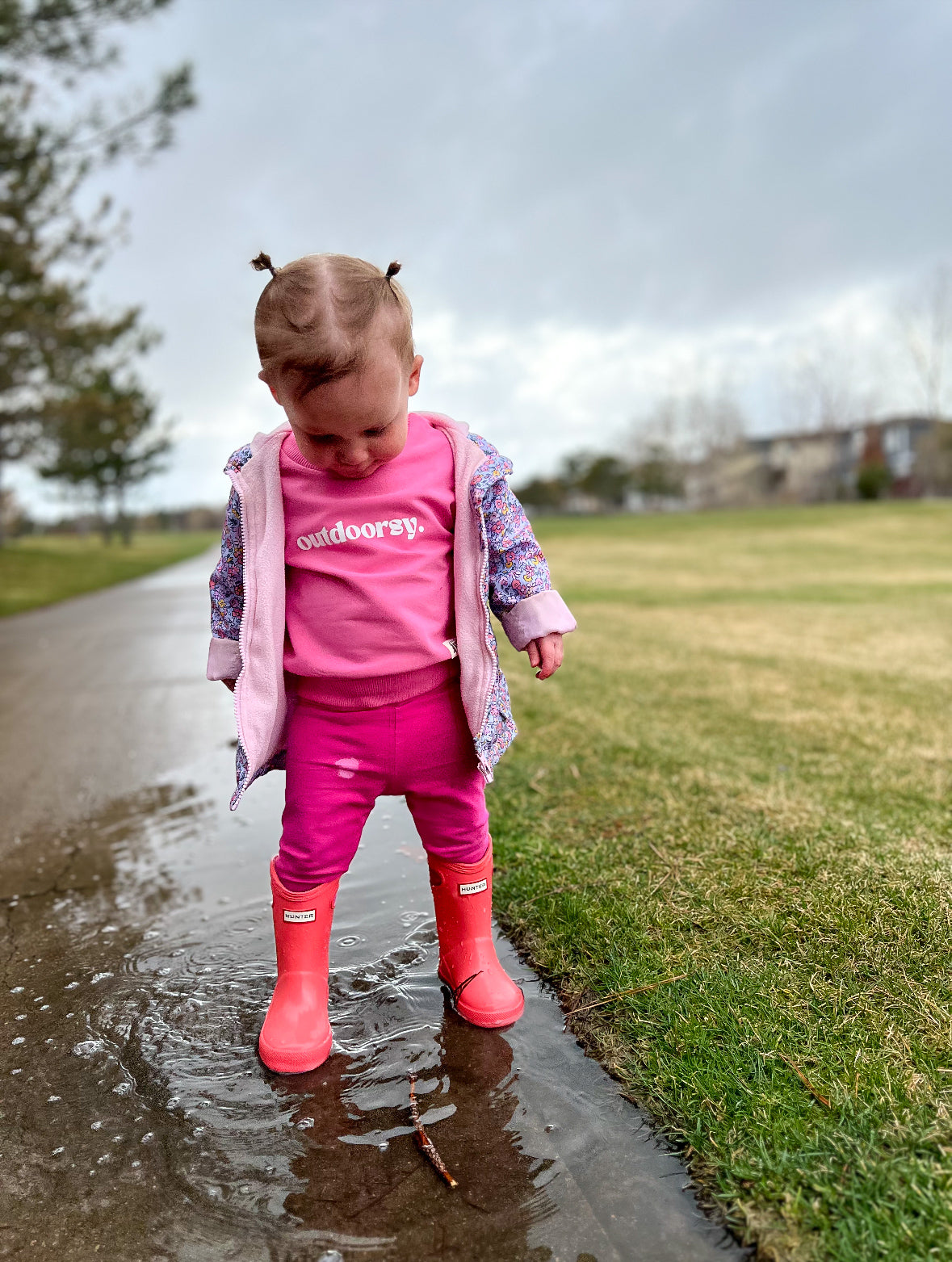 Kid's Organic Pullover in Pink, choose your adventure - 95% Cotton