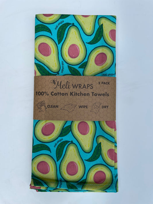 Avocado Kitchen Towel Set of 2 100% Cotton - The Peony Haus