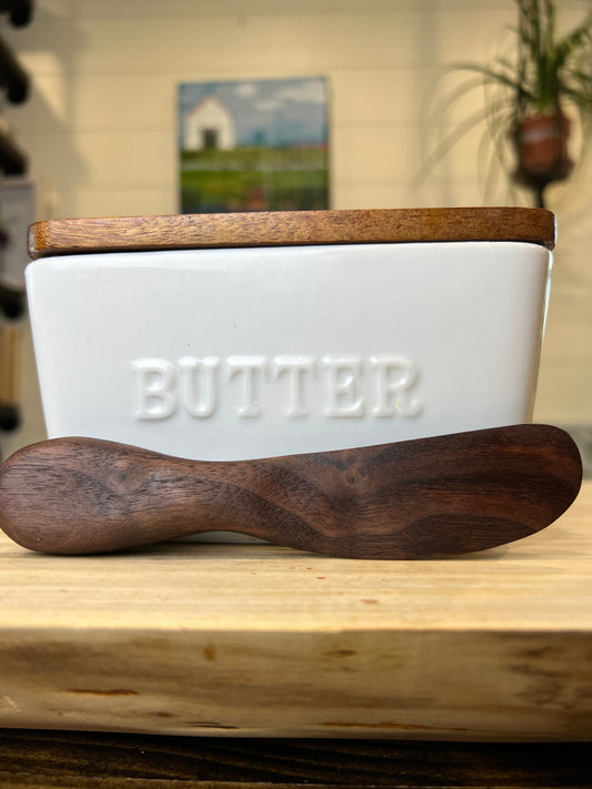 Solid Walnut - Butter Knife - The Peony Haus