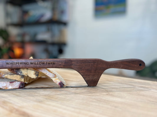 Solid Walnut - Wood Bread Bow (Stainless Steal Blade) - The Peony Haus