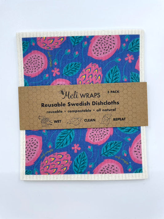 Dragonfruit Swedish Dish Cloth Set of 3 - The Peony Haus