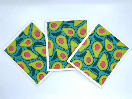 Avocado Swedish Dish Cloth Set of 3 - The Peony Haus