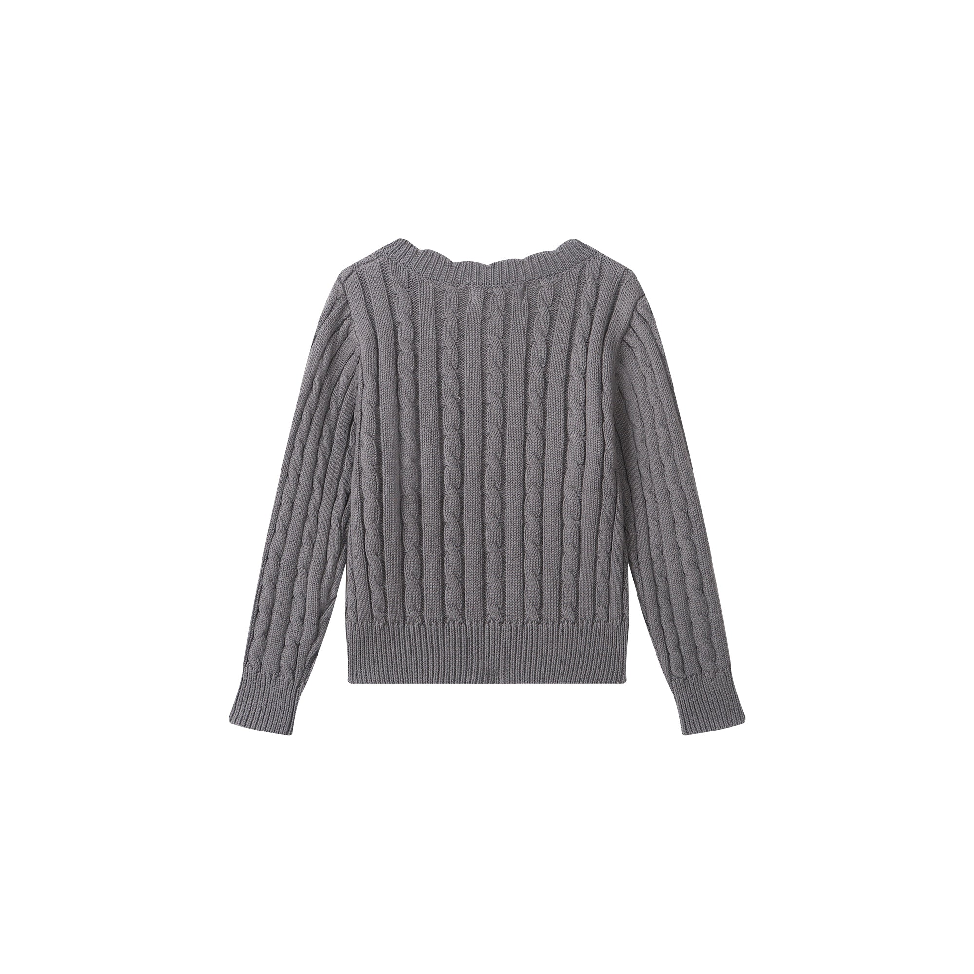 Grey Girls Cardigan - 90% Cotton
