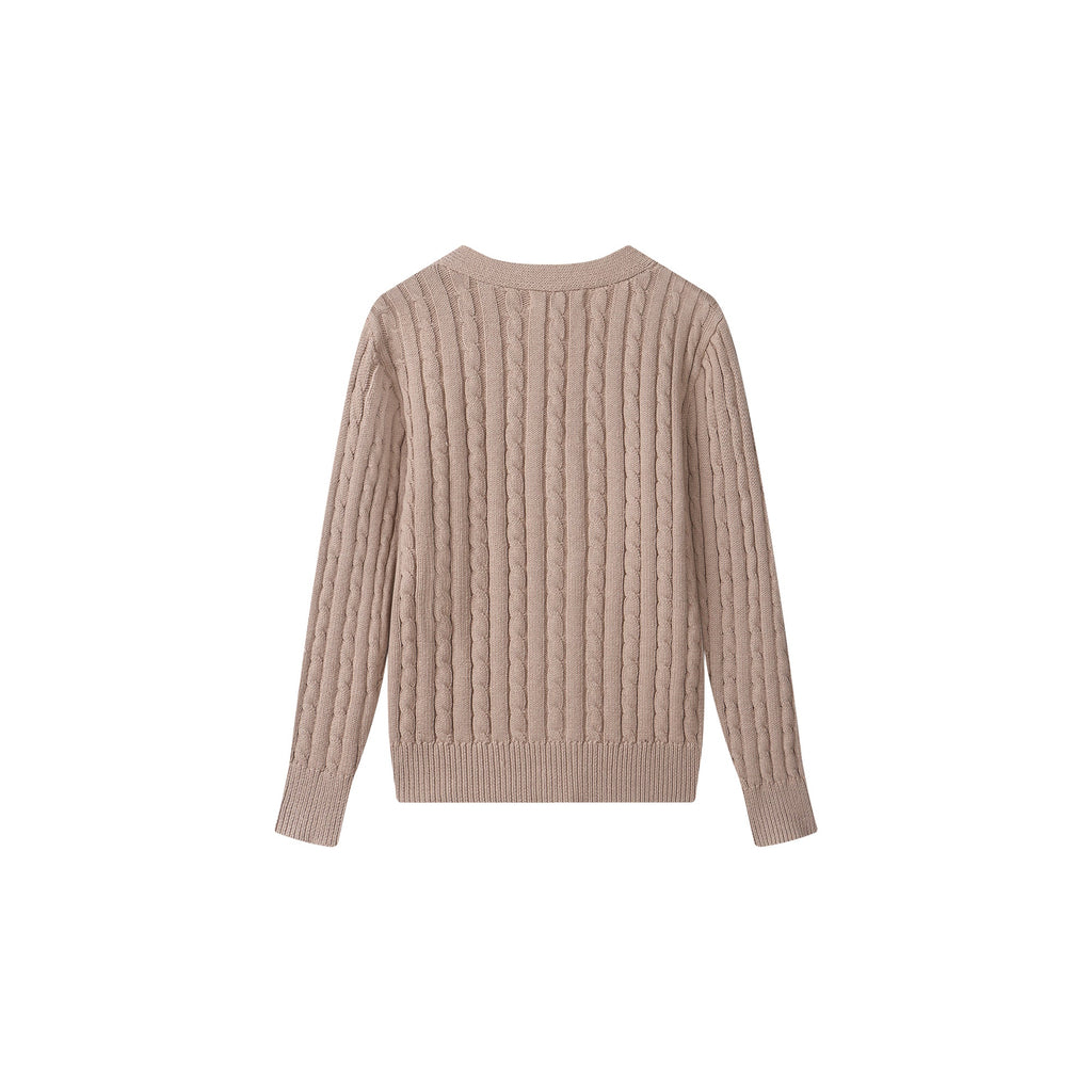 Oatmeal Boys Cardigan - 90% Cotton