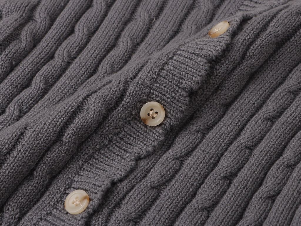 Grey Girls Cardigan - 90% Cotton