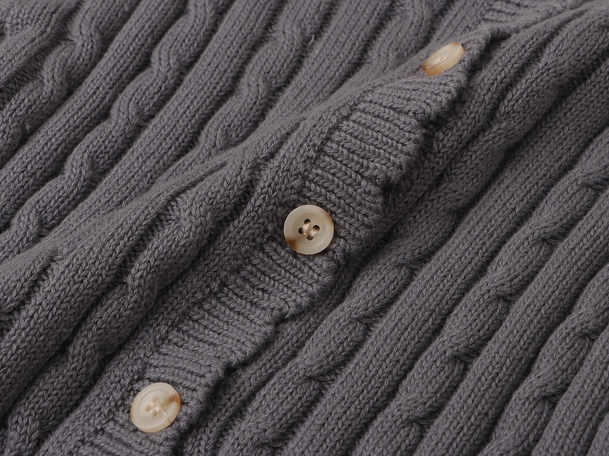 Grey Girls Cardigan - 90% Cotton