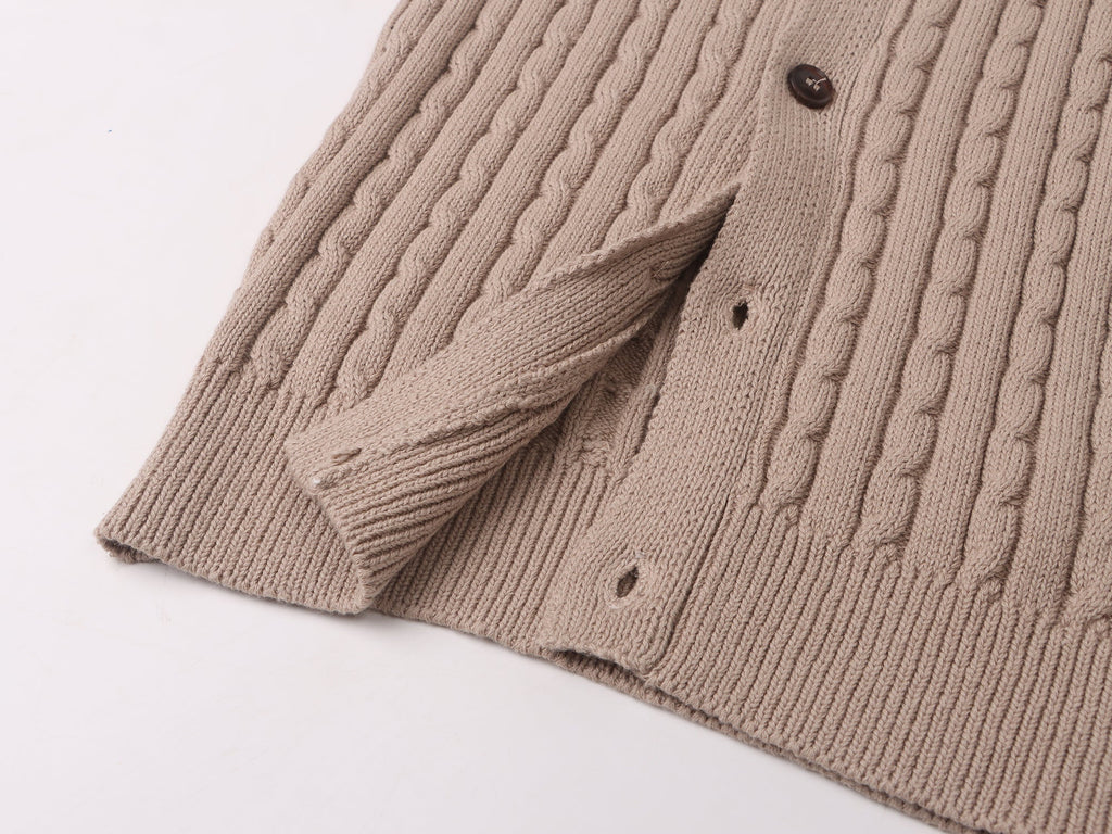 Oatmeal Boys Cardigan - 90% Cotton