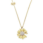 Gold Diamond Daisy Necklace