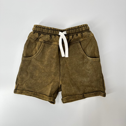 VINTAGE WASH SHORTS - ARMY GREEN