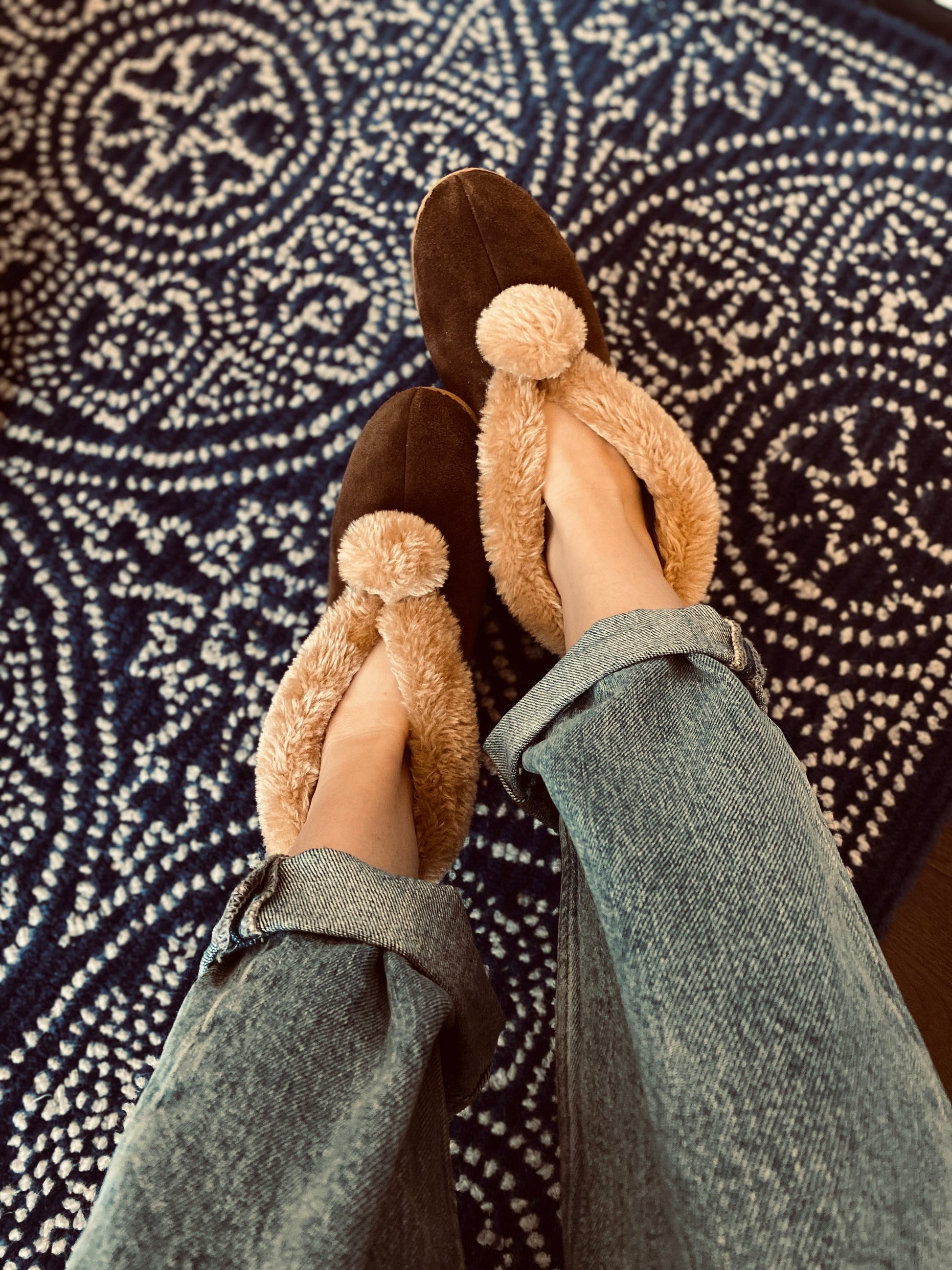 Suede Slipper Boots in Chestnut - The Peony Haus