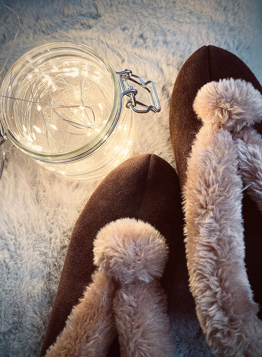 Suede Slipper Boots in Chestnut - The Peony Haus