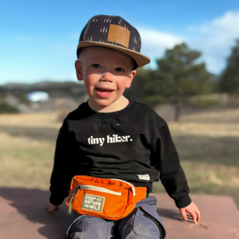 Kid's Organic Pullover in Black, Choose your adventure - 95% Cotton