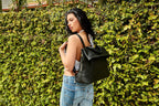 Fold N Go leather backpack