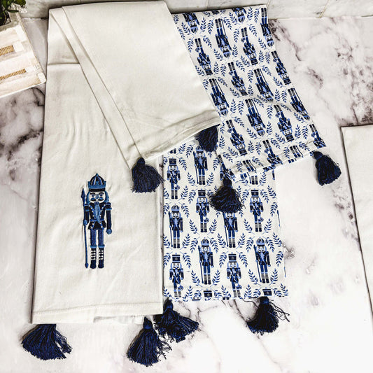 Nutcracker Tea Towel Blue