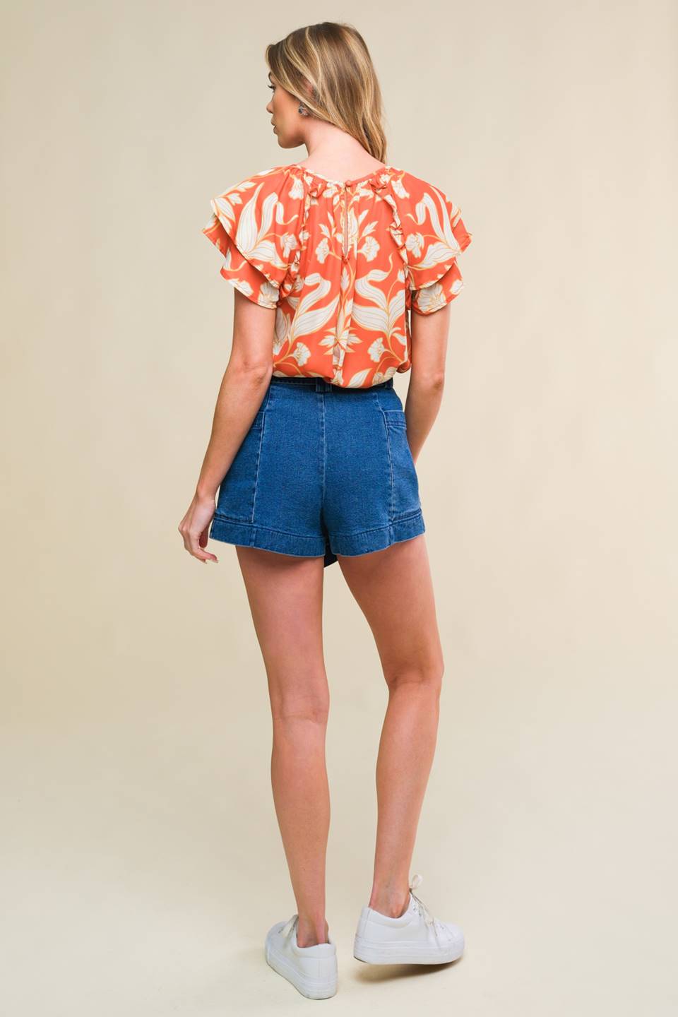 AZURE ELEGANCE DENIM SKORT - 99% Cotton