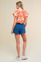 AZURE ELEGANCE DENIM SKORT - 99% Cotton