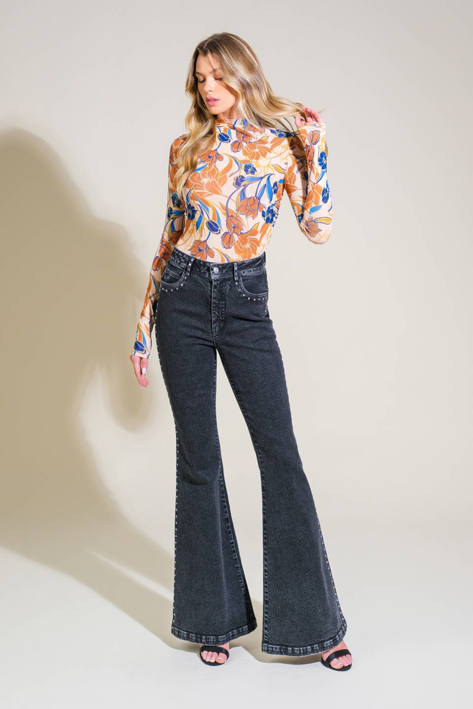 EFFORTLESS ENSEMBLE DENIM PANTS - 98% Cotton