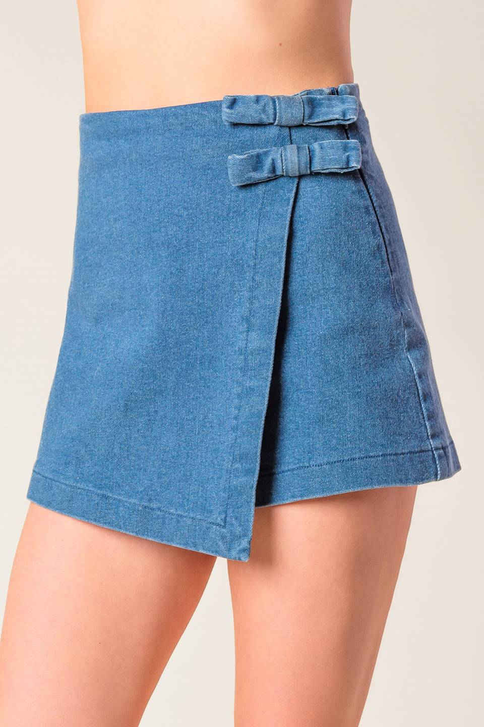 DISTANT ECHOES DENIM SKORT - 90% Cotton