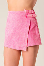 URBAN LEGEND PINK ACID WOVEN SKORT - 97% Cotton