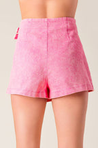 URBAN LEGEND PINK ACID WOVEN SKORT - 97% Cotton