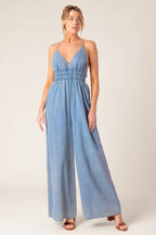 CAN'T CONVINCE ME ACID BLUE DENIM JUMPSUIT