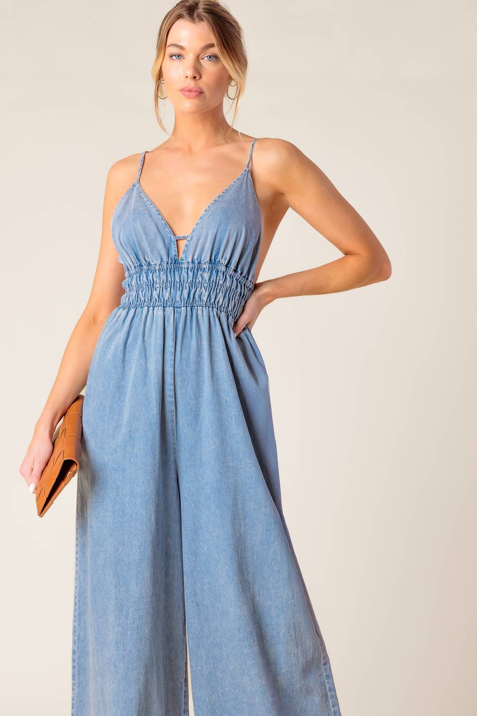 CAN'T CONVINCE ME ACID BLUE DENIM JUMPSUIT