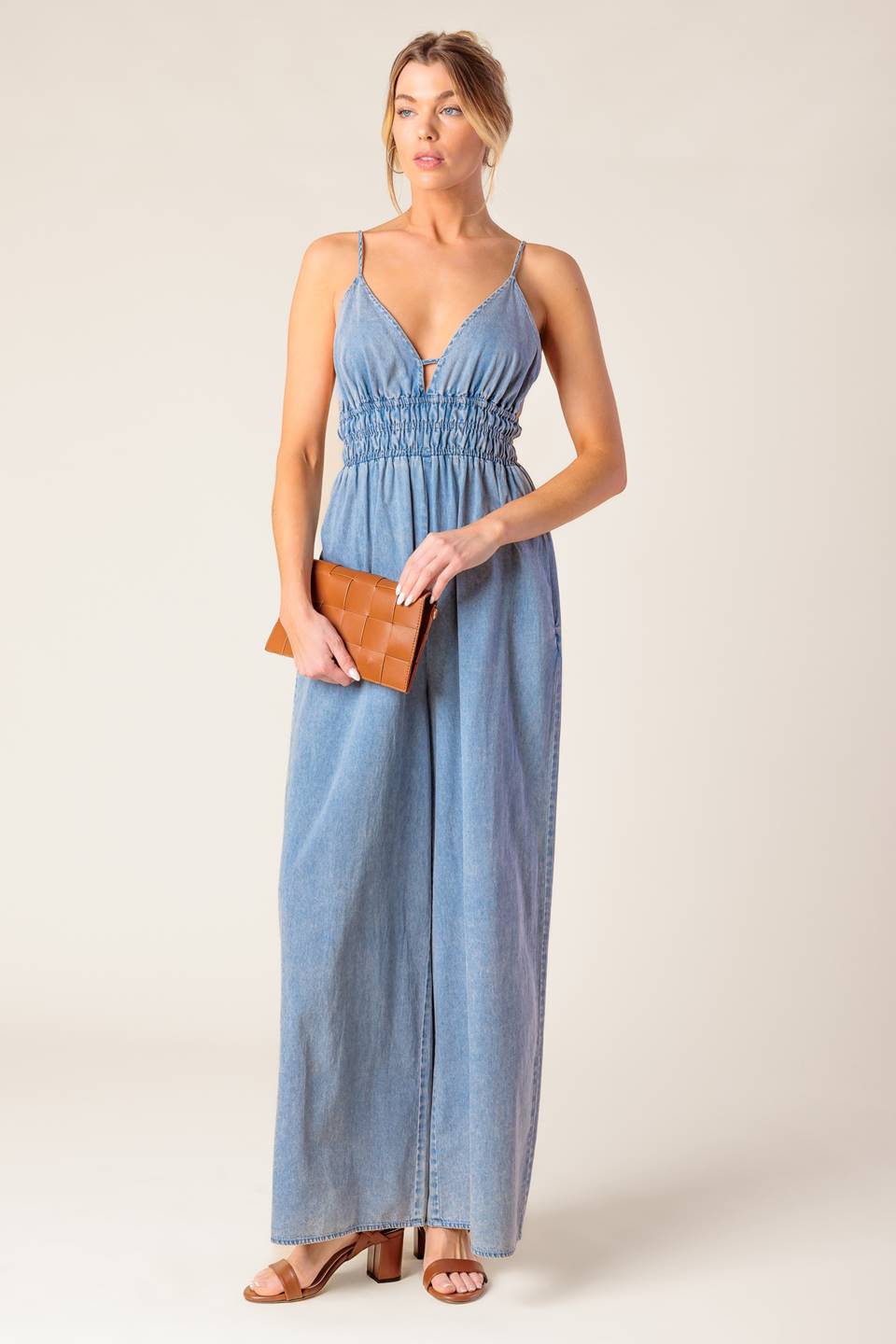 CAN'T CONVINCE ME ACID BLUE DENIM JUMPSUIT