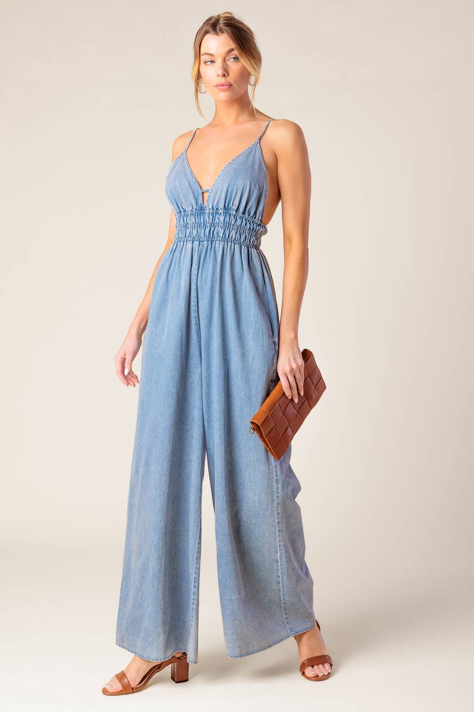 CAN'T CONVINCE ME ACID BLUE DENIM JUMPSUIT