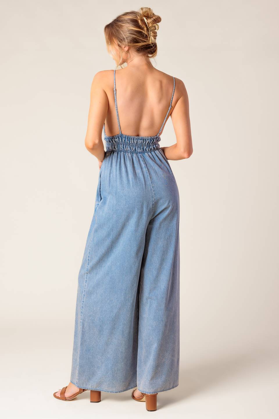 CAN'T CONVINCE ME ACID BLUE DENIM JUMPSUIT