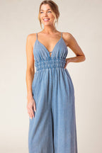 CAN'T CONVINCE ME ACID BLUE DENIM JUMPSUIT