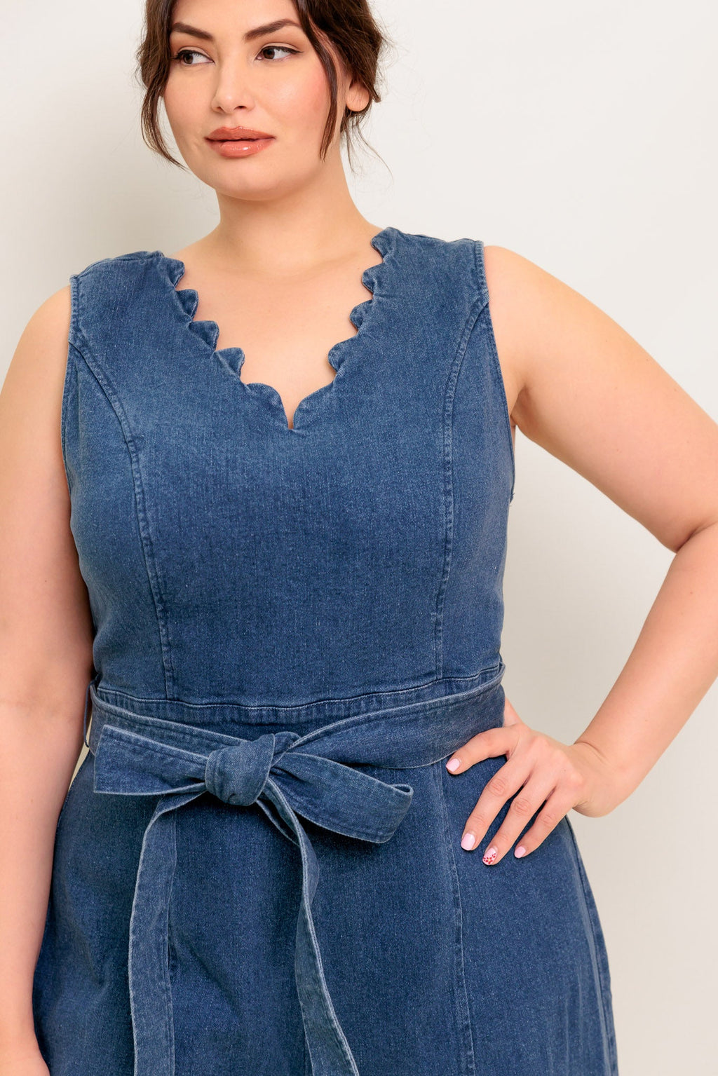 WHERE THE NIGHT MEDIUM INDIGO DENIM JUMPSUIT - 99% Cotton