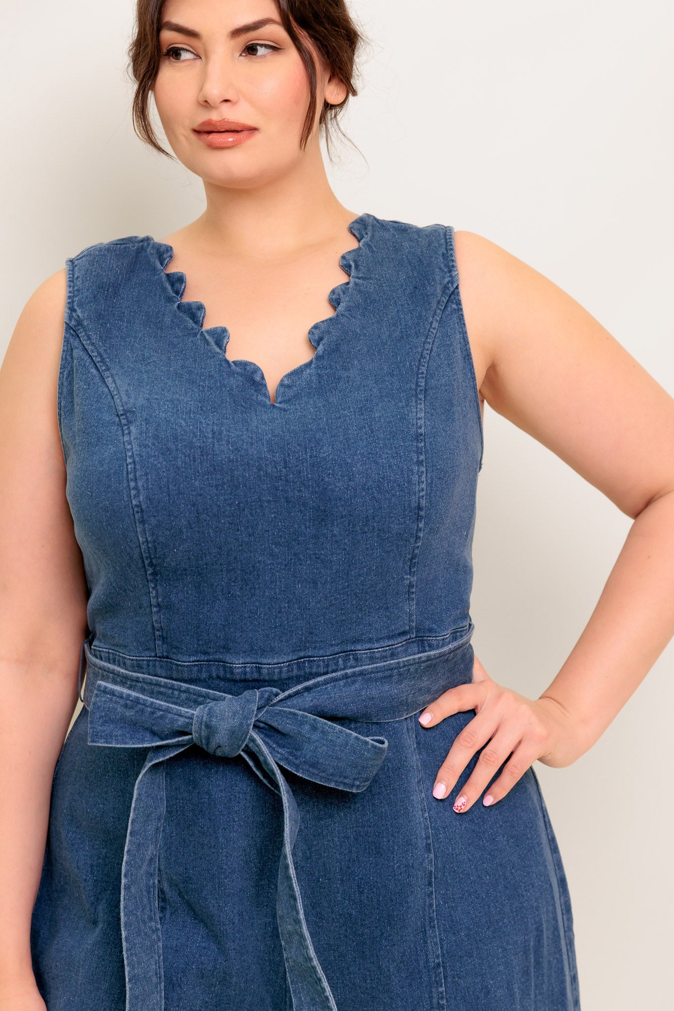 WHERE THE NIGHT MEDIUM INDIGO DENIM JUMPSUIT - 99% Cotton