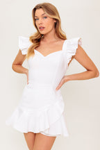 EXPLORING NEW CITIES WOVEN SKORT ROMPER - 97% Cotton