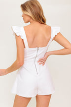 EXPLORING NEW CITIES WOVEN SKORT ROMPER - 97% Cotton