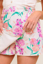 ROSEWOOD STORY WOVEN SKORT - 98% Cotton