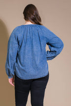 MUSING ABOUT YOU DENIM TOP - 90% Cotton