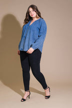 MUSING ABOUT YOU DENIM TOP - 90% Cotton