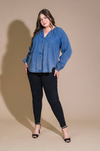 MUSING ABOUT YOU DENIM TOP - 90% Cotton