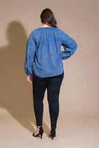 MUSING ABOUT YOU DENIM TOP - 90% Cotton